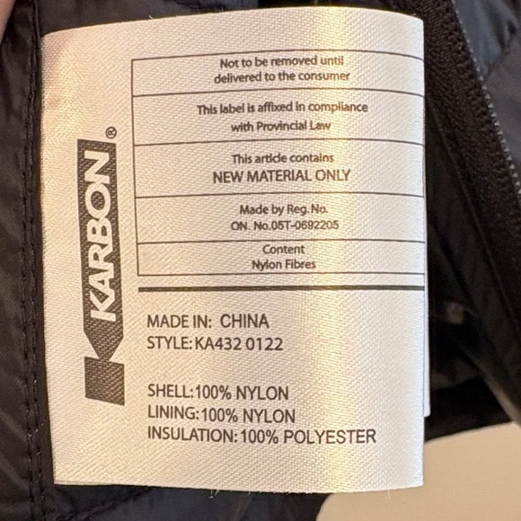 Karbon Men's Size Large Black Puffer Jacket - Picture 4 of 8